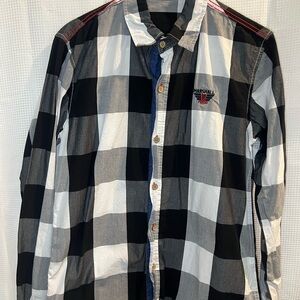 Marshall Black and White Casual Button Down Shirt